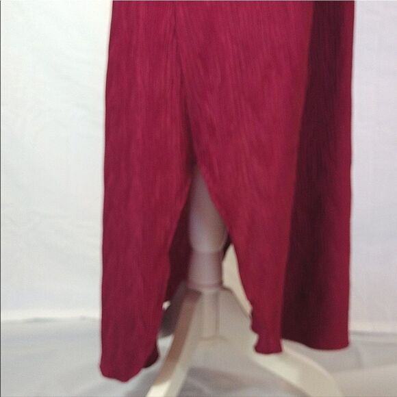 VTG 80s Fuscia Pink Textured Floral Tank Midi Slip Dress Large - Picture 13 of 16